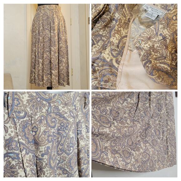 VTG Evan-Picone Petites Lambswool Angora Rabbit Paisley Cardigan Skirt 2pc Set☆M - Picture 8 of 14